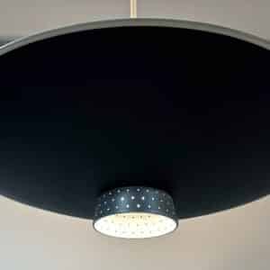 Black Metal Pendant Lamp with Diffuser by Louis Kalff for Philips, 1950s
