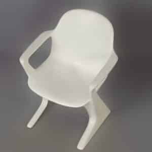 White Kangaroo Chair by Ernst Moeckl for Horn, 1960s | With Armrests