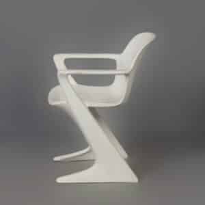 White Kangaroo Chair by Ernst Moeckl for Horn, 1960s | With Armrests