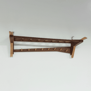 Vintage Wall Coat Rack in Two-tone Wood by Electrimeufa, 1960s &#8211; With Coat Hangers