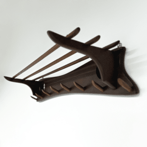 Vintage Wall Coat Rack of Solid Teak , 1960s | Two-tone Wood