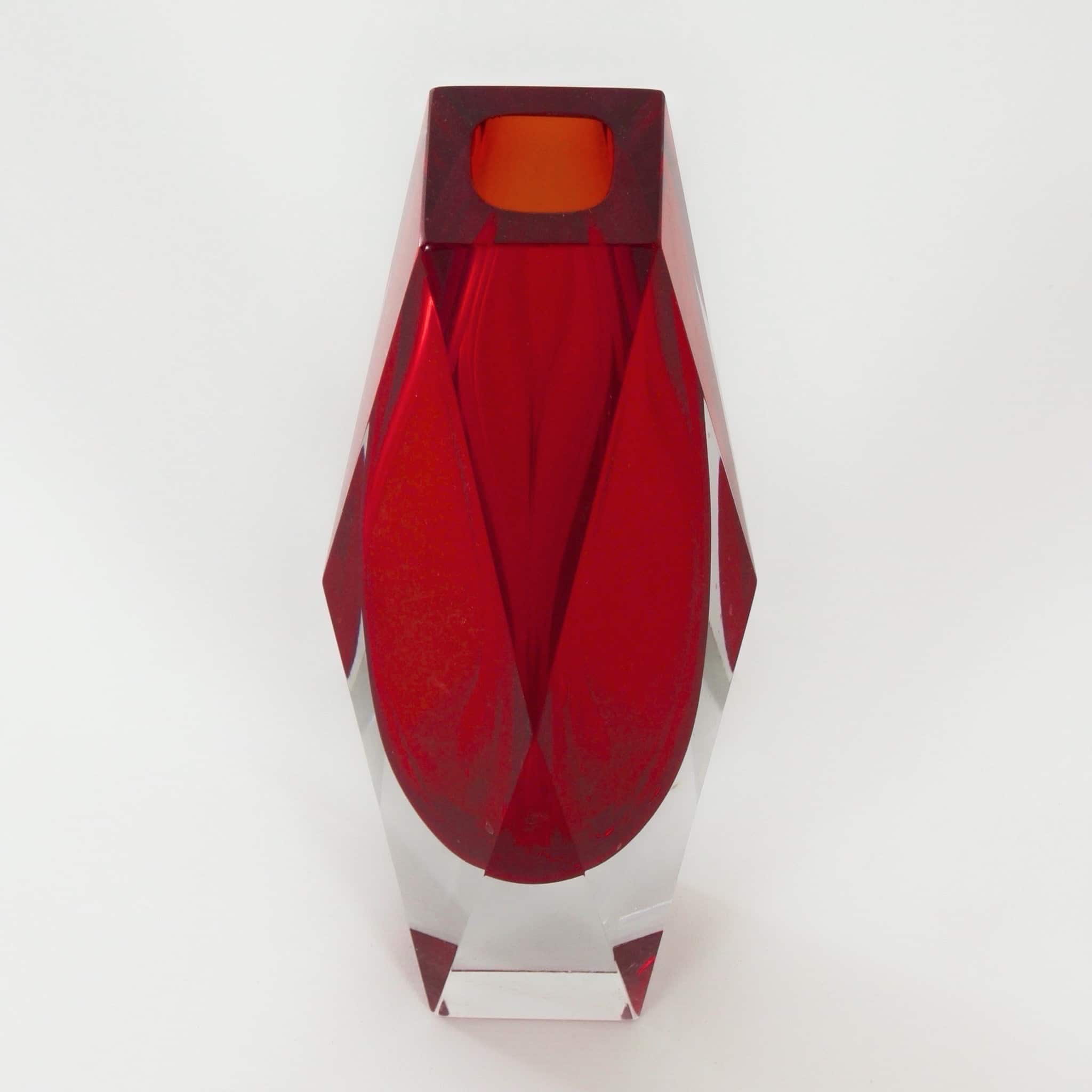 Red Murano Sommerso Vase by Luigi Mandruzzato, 1960s – 30 cm