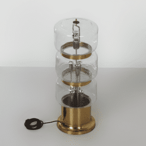 Large Floor Lamp of Mouth Blown Bubble Glass and Brass, 1970s