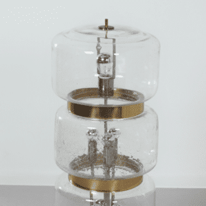 Large Floor Lamp of Mouth Blown Bubble Glass and Brass, 1970s