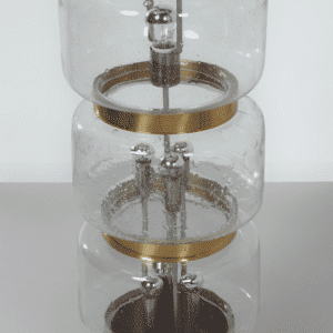 Large Floor Lamp of Mouth Blown Bubble Glass and Brass, 1970s