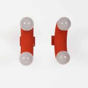 Red Wall lights by BAG Turgi, Switzerland, 1970s