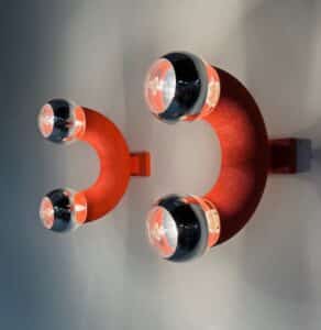 Red Wall lights by BAG Turgi, Switzerland, 1970s