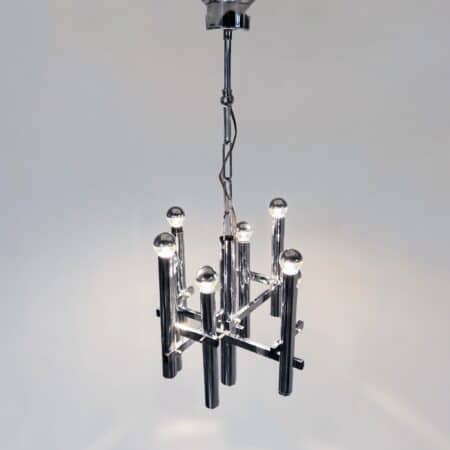Chrome Sciolari Style Chandelier by Massive, 1970s