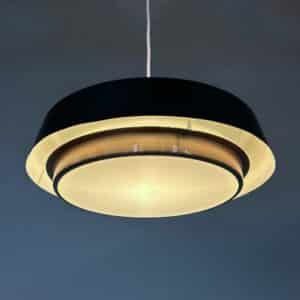 Metal Pendant Lamp by J.J.M. Hoogervorst for Anvia, 1960s | Rare Model