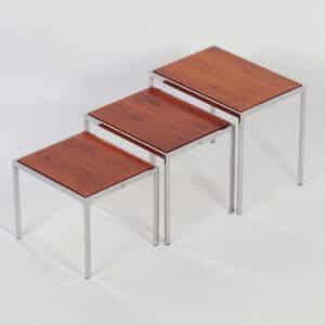 Side Tables with Reversible Top, 1960s | Set of Three Nesting Tables