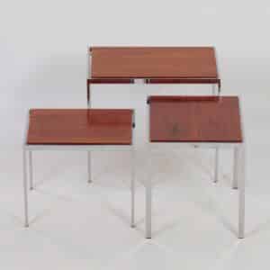 Side Tables with Reversible Top, 1960s | Set of Three Nesting Tables