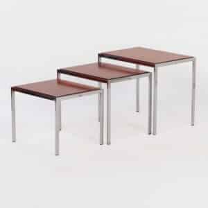 Side Tables with Reversible Top, 1960s | Set of Three Nesting Tables