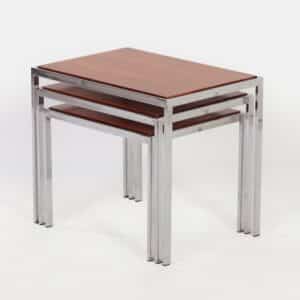 Side Tables with Reversible Top, 1960s | Set of Three Nesting Tables
