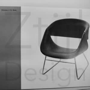 Vintage Footstool by Rudolf Wolf &#038; J.H. Rohe for Rohe Noordwolde, 1960s | Black Skai