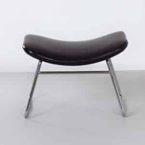 Vintage Footstool by Rudolf Wolf &#038; J.H. Rohe for Rohe Noordwolde, 1960s | Black Skai
