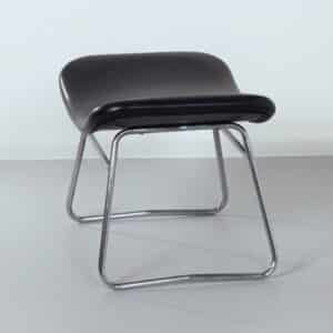 Vintage Footstool by Rudolf Wolf &#038; J.H. Rohe for Rohe Noordwolde, 1960s | Black Skai