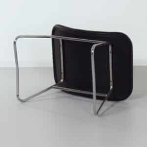 Vintage Footstool by Rudolf Wolf &#038; J.H. Rohe for Rohe Noordwolde, 1960s | Black Skai