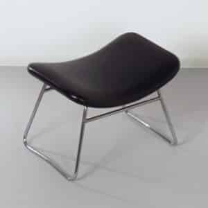 Vintage Footstool by Rudolf Wolf &#038; J.H. Rohe for Rohe Noordwolde, 1960s | Black Skai