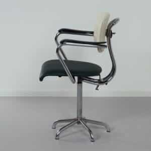 Industrial Office chair with armrests by Toon De Wit for De Wit, 1950s | Green White