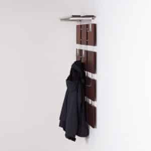 Rosewood Wall Coat Rack with 14 Hooks and a Hat Shelf, 1960s