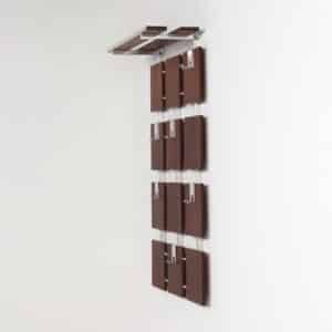 Rosewood Wall Coat Rack with 14 Hooks and a Hat Shelf, 1960s