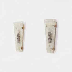 Wall lamps by Hillebrand Leuchten &#8211; Brass &#038; Relief Glass (1960s)