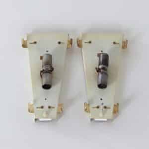 Wall lamps by Hillebrand Leuchten &#8211; Brass &#038; Relief Glass (1960s)