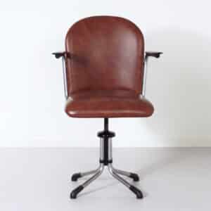 365 Office chair by W.H. Gispen for Gispen in 1930s &#8211; New Camel Coloured Skai