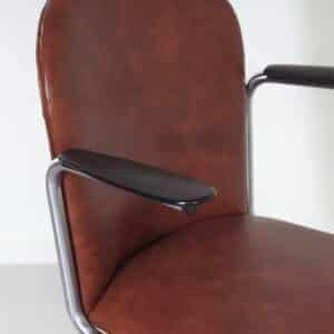 365 Office chair by W.H. Gispen for Gispen in 1930s &#8211; New Camel Coloured Skai