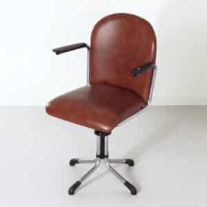 365 Office chair by W.H. Gispen for Gispen in 1930s &#8211; New Camel Coloured Skai
