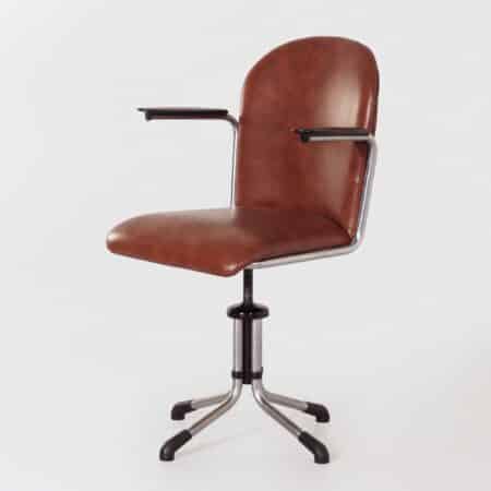 365 Office chair by W.H. Gispen for Gispen in 1930s - New Camel Coloured Skai