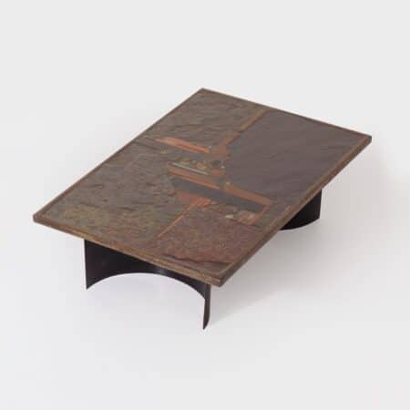 Brutalist Coffee Table by Paul Kingma, 1970s | Brown and Rectangular