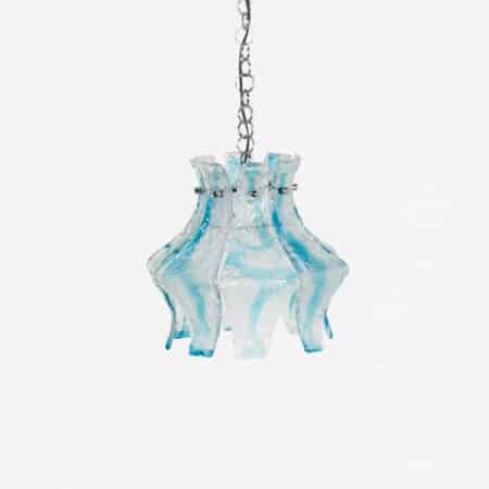 Blue Murano Hanging Lamp for AV Mazzega, 1970s