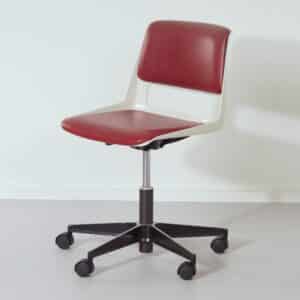 Office chair Gispen 2533/BZ by André Cordemeyer for Gispen, 1970s, without armrests, dark red