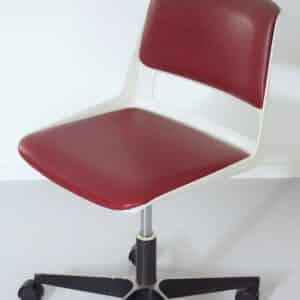 Office chair Gispen 2533/BZ by André Cordemeyer for Gispen, 1970s, without armrests, dark red