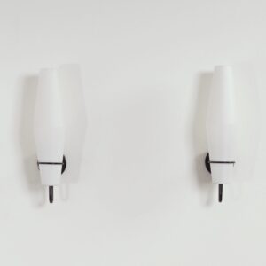 Opal glass Wall Lights C-1556 by Raak, 1950s &#8211; Set of 2