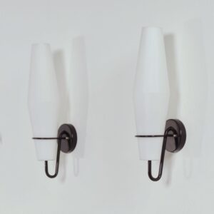 Opal glass Wall Lights C-1556 by Raak, 1950s &#8211; Set of 2