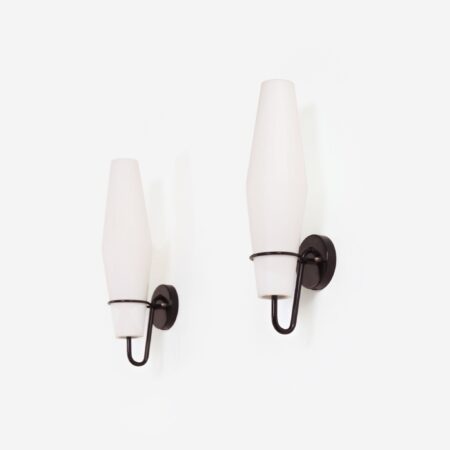 Opal glass Wall Lights C-1556 by Raak, 1950s - Set of 2