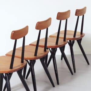 Pirkka Chairs by Ilmari Tapiovaara for Laukaan Puu, Finland, 1950s | Early Edition, Set of 4
