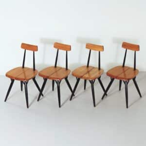 Pirkka Chairs by Ilmari Tapiovaara for Laukaan Puu, Finland, 1950s | Early Edition, Set of 4