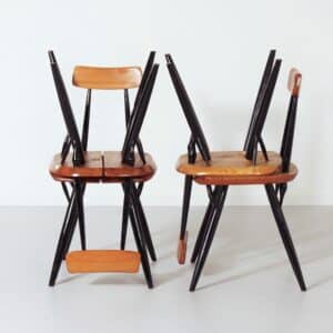 Pirkka Chairs by Ilmari Tapiovaara for Laukaan Puu, Finland, 1950s | Early Edition, Set of 4
