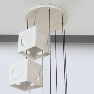 Scandinavian pendant lamp by Shogo Suzuki for Stockmann Orno, 1960s &#8211; Set of 8 minimalist cube lamps
