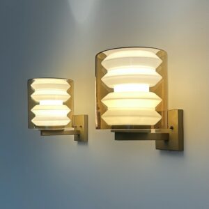 Set wall lamps C-1646 by Tapio Wirkkala for Raak, 1964 &#8211; Rare Model, Mouth-blown Amber Yellow Glass