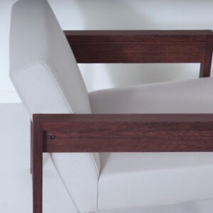 Armchair SZ25/SZ80 by Hein Stolle for ‘t Spectrum, 1959 &#8211; Wenge Wood, Grey-White Ploeg Fabric