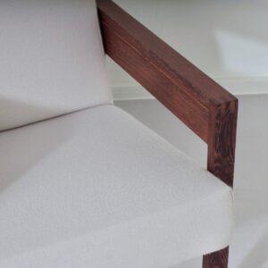Armchair SZ25/SZ80 by Hein Stolle for ‘t Spectrum, 1959 &#8211; Wenge Wood, Grey-White Ploeg Fabric
