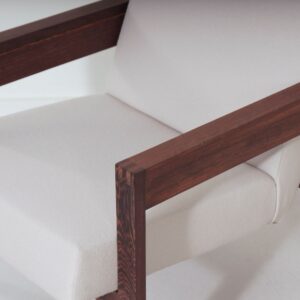 Armchair SZ25/SZ80 by Hein Stolle for ‘t Spectrum, 1959 &#8211; Wenge Wood, Grey-White Ploeg Fabric