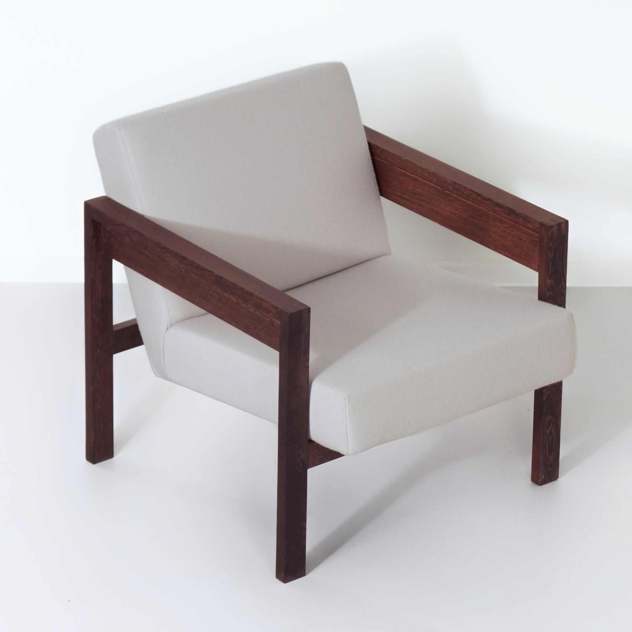 Armchair SZ25/SZ80 by Hein Stolle for ‘t Spectrum, 1959 – Wenge Wood, Grey-White Ploeg Fabric