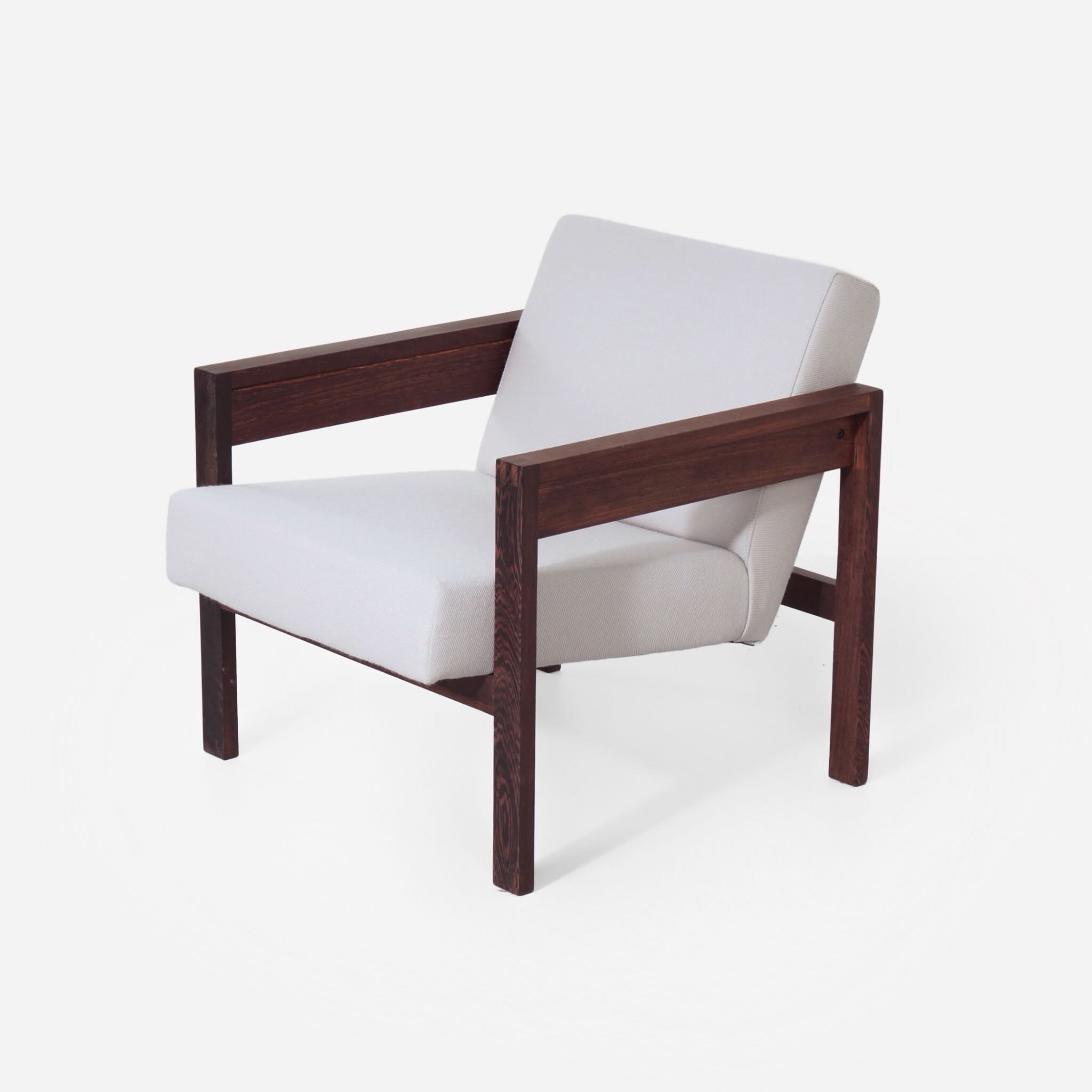 Armchair SZ25/SZ80 by Hein Stolle for ‘t Spectrum, 1959 – Wenge Wood, Grey-White Ploeg Fabric