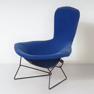 Bird Lounge Chair by Harry Bertoia for Knoll, 1960s &#8211; Black Metal Frame, Blue Kvadrat Upholstery