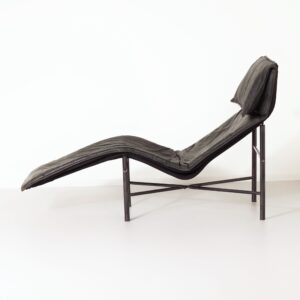 Chaise Longue SKYE by T. Bjorklund For Ikea, 1980s &#8211; Green Leather